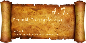 Arendás Terézia névjegykártya