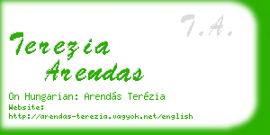 terezia arendas business card