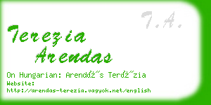 terezia arendas business card